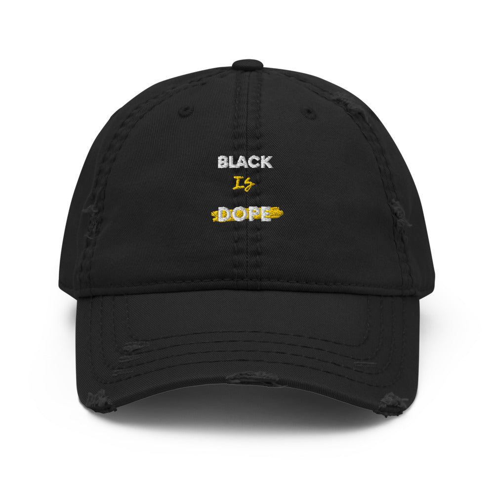 Black Is Dope 2 Distressed Dad Hat